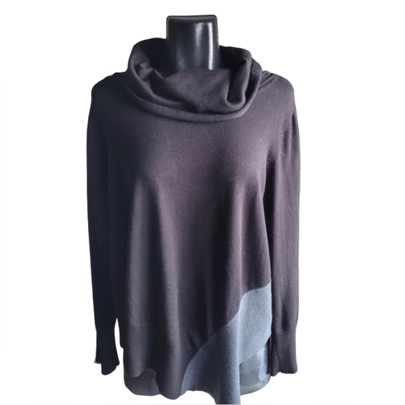 89th + Madison Black and Grey Cowl Turtleneck Sweater XL - Picture 1 of 7
